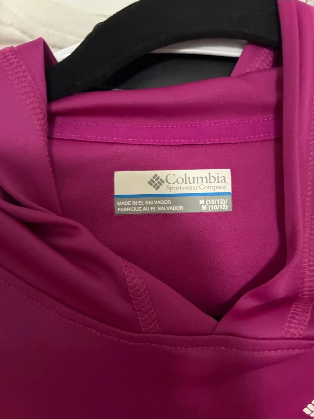 Columbia Magenta Hooded Performance Sun Shirt